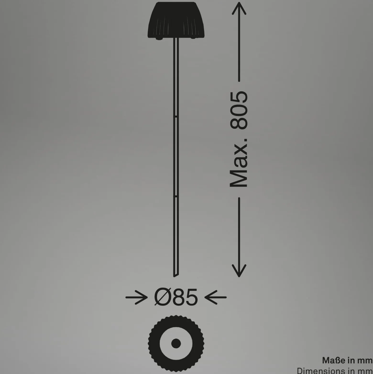 LED-Akku-Erdspießleuchte RIFFLE MINI, anthrazit Ø 9 cm, IP44