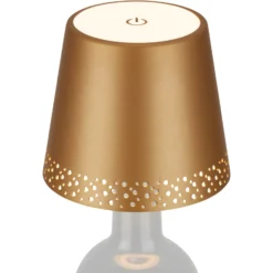 LED-Akku-Flaschenlicht IP44 mit Dimmer, gold