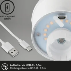 LED-Akku-Flaschenlicht IP44 mit Dimmer, kupfer