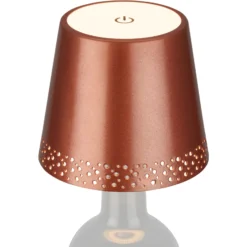 LED-Akku-Flaschenlicht IP44 mit Dimmer, kupfer