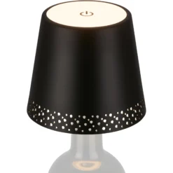 LED-Akku-Flaschenlicht IP44 mit Dimmer, schwarz