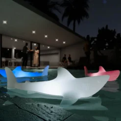 LED-Akkuleuchte BOBB the shark lamp, schwimmfähig, RGBW