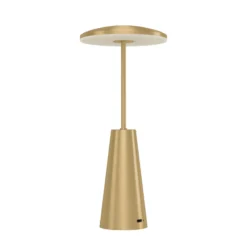 LED-Akkuleuchte Piccola, messingfarben, Höhe 28cm, IP54
