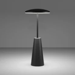 LED-Akkuleuchte Piccola, schwarz, Höhe 28cm, Metall, IP54