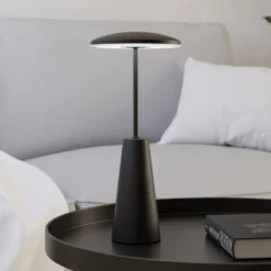 LED-Akkuleuchte Piccola, schwarz, Höhe 28cm, Metall, IP54