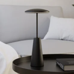 LED-Akkuleuchte Piccola, schwarz, Höhe 28cm, Metall, IP54