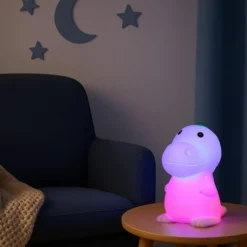LED-Akku-Nachttischlampe Dinosauro, Dino, weiß, RGB, dimmbar