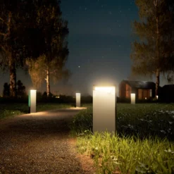 LED-Akku-Solarleuchte Nusolar anthrazit, Höhe 34cm