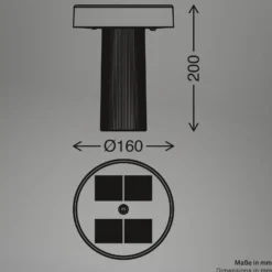 LED-Akku-Solar-Tischlampe Poga, altweiß/anthrazit, IP44