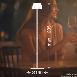 LED-Akku-Stehlampe Brilo unplugged Riffle, anthrazit