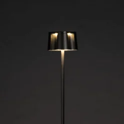 LED-Akku-Stehlampe Nice, schwarz, Alu, IP54, Dimmer, CCT