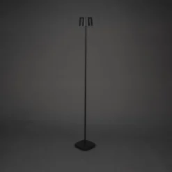 LED-Akku-Stehlampe Nice, schwarz, Alu, IP54, Dimmer, CCT