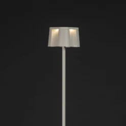 LED-Akku-Stehlampe Nice, weiß, Aluminium, IP54, Dimmer, CCT