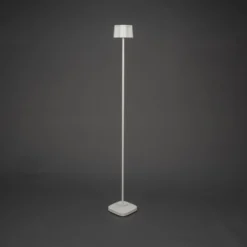 LED-Akku-Stehlampe Nice, weiß, Aluminium, IP54, Dimmer, CCT