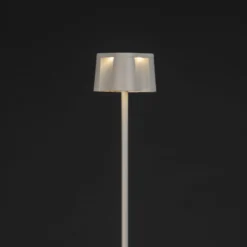 LED-Akku-Stehlampe Nice, weiß, Aluminium, IP54, Dimmer, CCT
