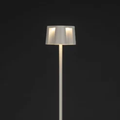 LED-Akku-Stehlampe Nice, weiß, Aluminium, IP54, Dimmer, CCT