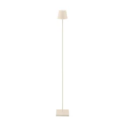LED-Akku-Stehlampe Nuindie IP54 120 cm rund USB-C dünenbeige