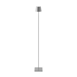 LED-Akku-Stehlampe Nuindie IP54 120 cm rund USB-C grafit