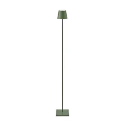LED-Akku-Stehlampe Nuindie IP54 120 cm rund USB-C tannengrün