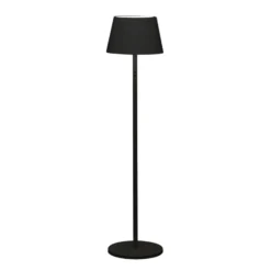 LED-Akku-Stehlampe Pomezia, schwarz, 150 cm, IP54, USB