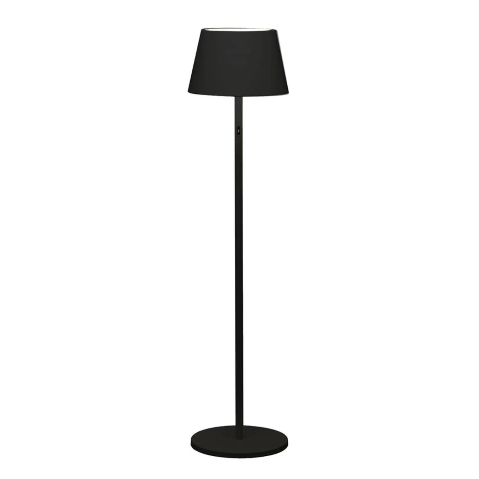 LED-Akku-Stehlampe Pomezia, schwarz, 150 cm, IP54, USB
