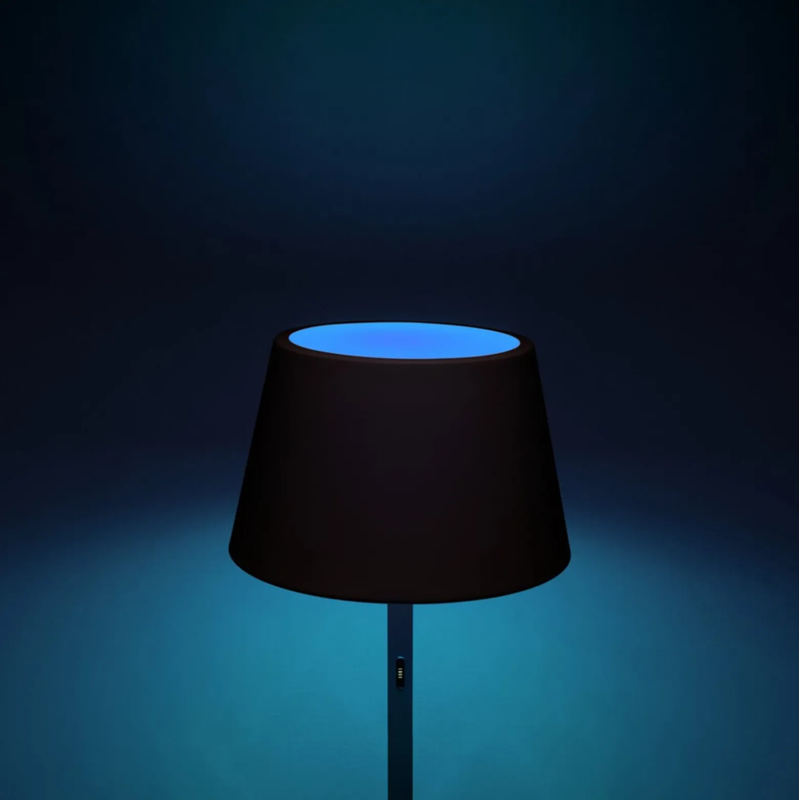 LED-Akku-Stehlampe Pomezia, schwarz, 150 cm, IP54, USB