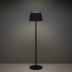 LED-Akku-Stehlampe Pomezia, schwarz, 150 cm, IP54, USB