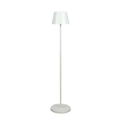 LED-Akku-Stehlampe Pomezia, weiß, 124 cm, IP54, USB
