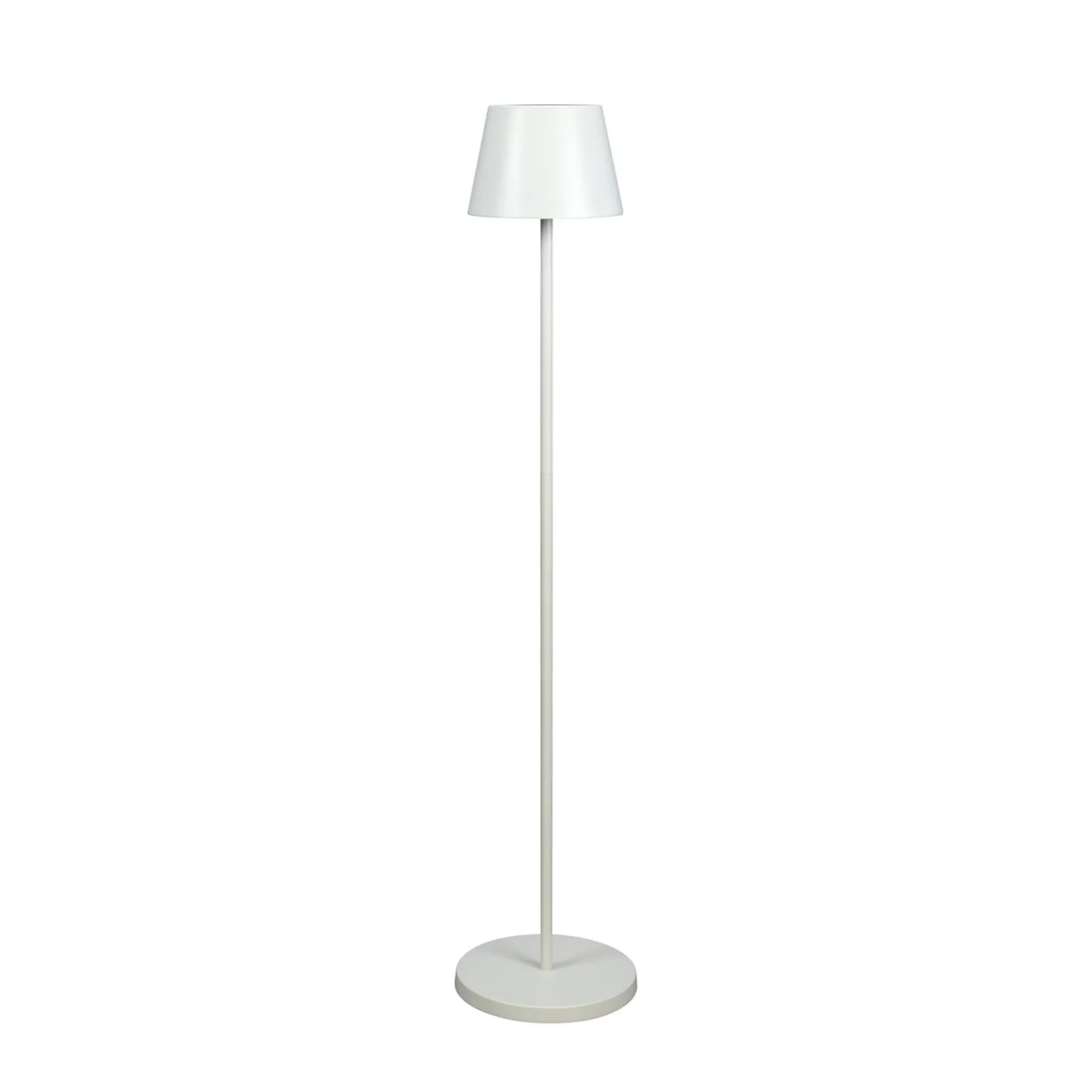 LED-Akku-Stehlampe Pomezia, weiß, 124 cm, IP54, USB