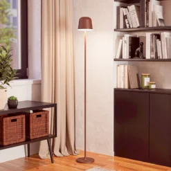 LED-Akku-Terrassenlampe Mannera-L, rostfarben, Höhe 140 cm