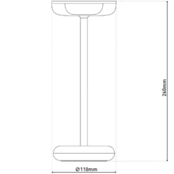 LED-Akku-Terrassenlampe Pasi schwarz Höhe 26cm Metall Touch