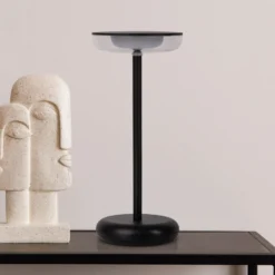 LED-Akku-Terrassenlampe Pasi schwarz Höhe 26cm Metall Touch