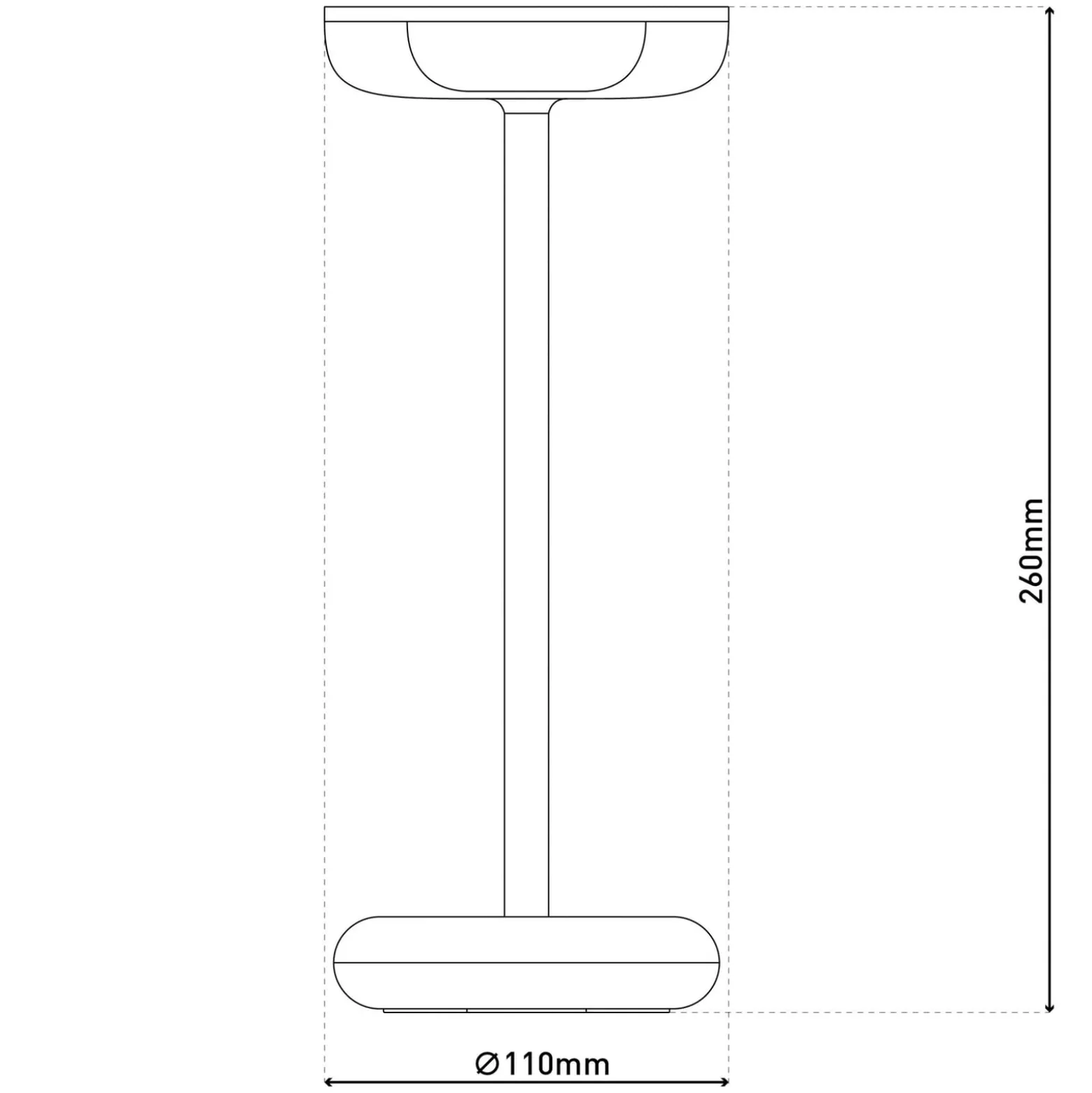 LED-Akku-Terrassenleuchte Pasi, Höhe 26 cm Metall Touch