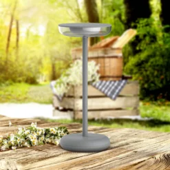 LED-Akku-Terrassenleuchte Pasi, Höhe 26 cm Metall Touch