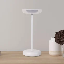 LED-Akku-Terrassenleuchte Pasi, weiß Höhe 26 cm Metall Touch