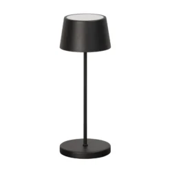LED-Akku-Tischlampe Asena Pro sandschwarz, 30 cm Metall IP54