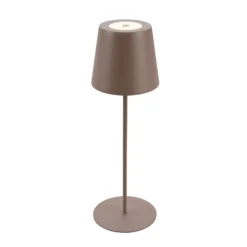 LED-Akku-Tischlampe 7508012, braun, 2.700 K IP44 Touchdimmer