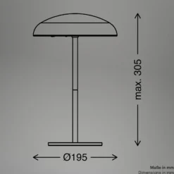 LED-Akku-Tischlampe Brilo unplugged Caxa 30, beige/anthrazit