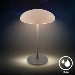LED-Akku-Tischlampe Brilo unplugged Caxa 30, beige/anthrazit