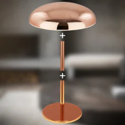 LED-Akku-Tischlampe Brilo unplugged Caxa 30 cm, kupferfarben