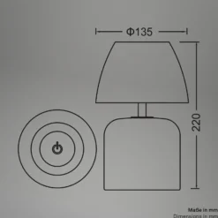 LED-Akku-Tischlampe Brilo unplugged Cera, anthrazit, 22 cm