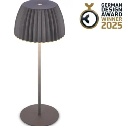 LED-Akku-Tischlampe Brilo unplugged Riffle, 36 cm, anthrazit