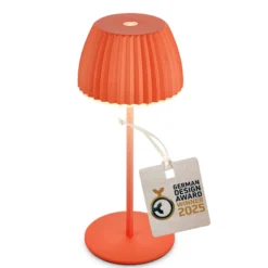 LED-Akku-Tischlampe Brilo unplugged Riffle, 20 cm, orange