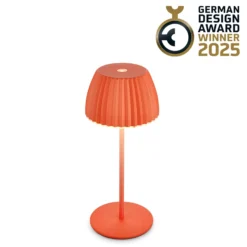 LED-Akku-Tischlampe Brilo unplugged Riffle, 20 cm, orange