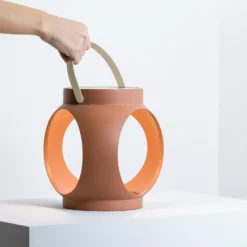 LED-Akku-Tischlampe Candela, terracotta, Kunststoff