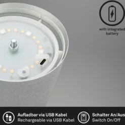 LED-Akku-Tischlampe 7507015 chrom matt RGBW IP44 Touchdimmer