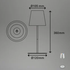 LED-Akku-Tischlampe 7507015 chrom matt RGBW IP44 Touchdimmer