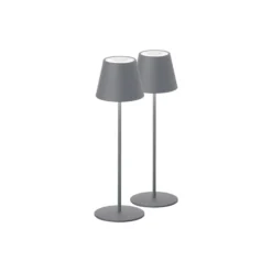LED-Akku-Tischlampe Cosenza 2er sandgrau Höhe 38cm