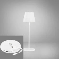 LED-Akku-Tischlampe Cosenza 2.0 Höhe 34cm sandweiß