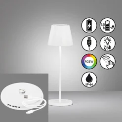 LED-Akku-Tischlampe Cosenza 2.0 Höhe 34cm sandweiß